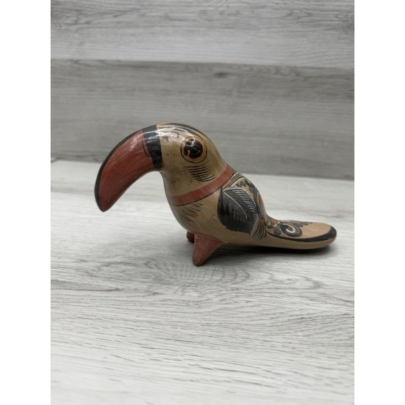 Tonala Other - Tonala Mexican Pottery Toucan Figurine Hand Painted Folk Art